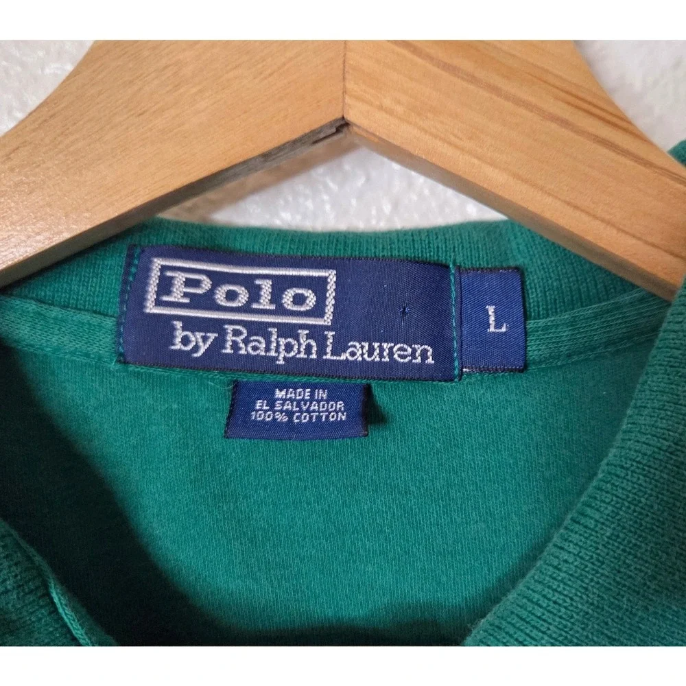 Polo Ralph Lauren Green Cotton Polo Shirt Men's‎ Large Preppy Old Money